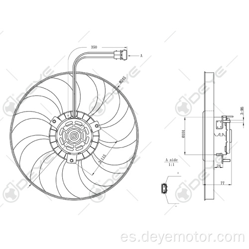 Ventiladores del radiador de refrigeración del coche para VW TRANSPORTER